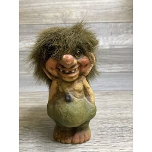 VTG Nyform Troll Boy Hands in Pockets Norwegian Folklore Collectible Brown Hair